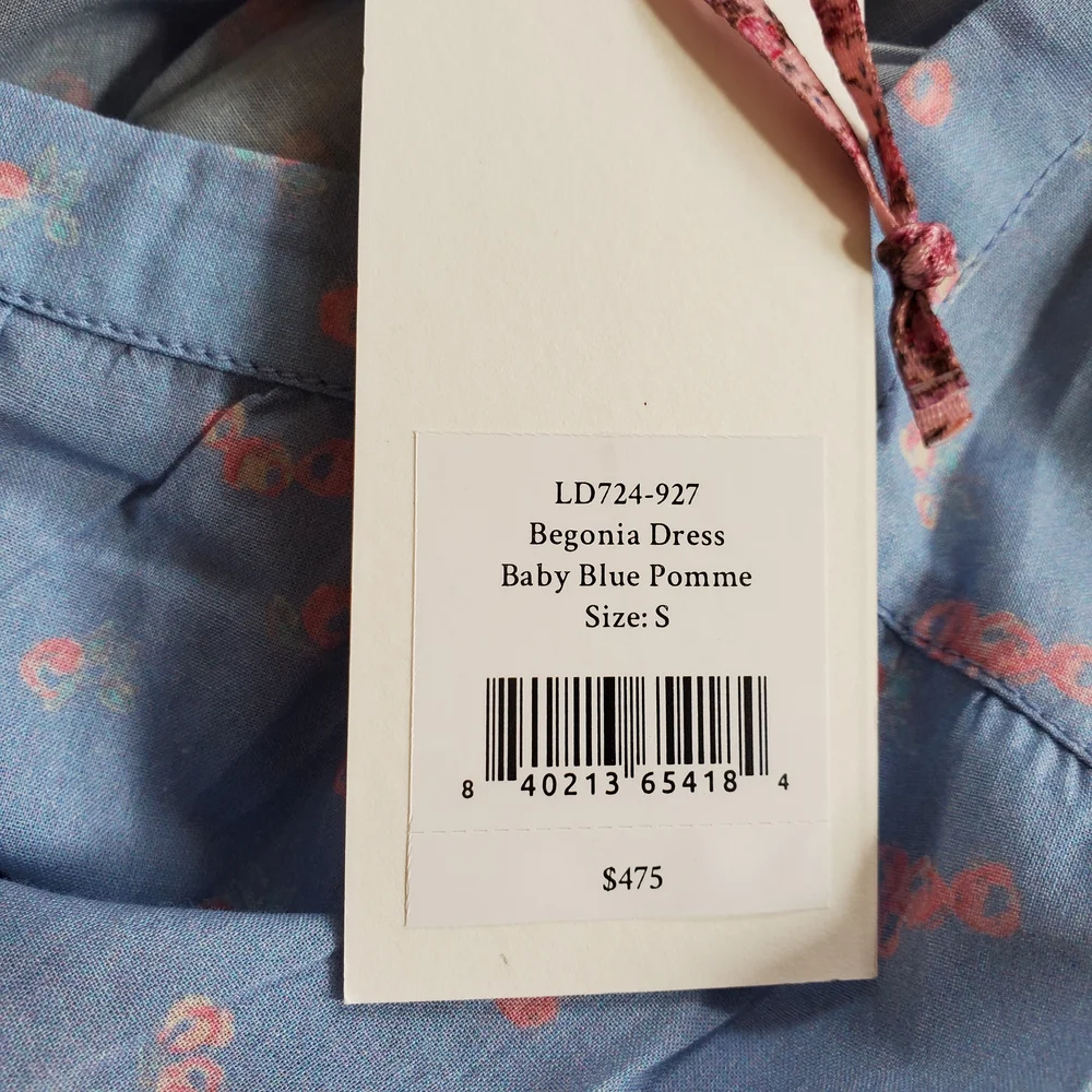 LoveShackFancy Blue Square Neck Maxi Dress - Picture 6 of 6
